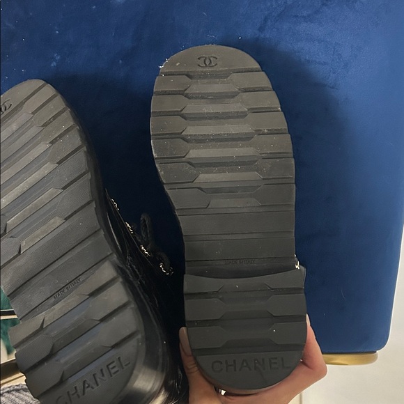 CHANEL Black Quilted Combat Boots - Picture 4 of 6